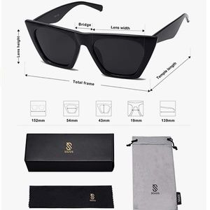 RARE Style SOJOS Oversized Square Cateye Polarized Sunglasses